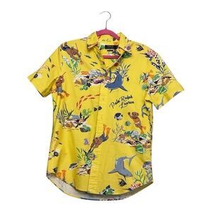 Men’s NWOT Polo Ralph Lauren Bear Swimming Fishes Yellow  each shirt, size small